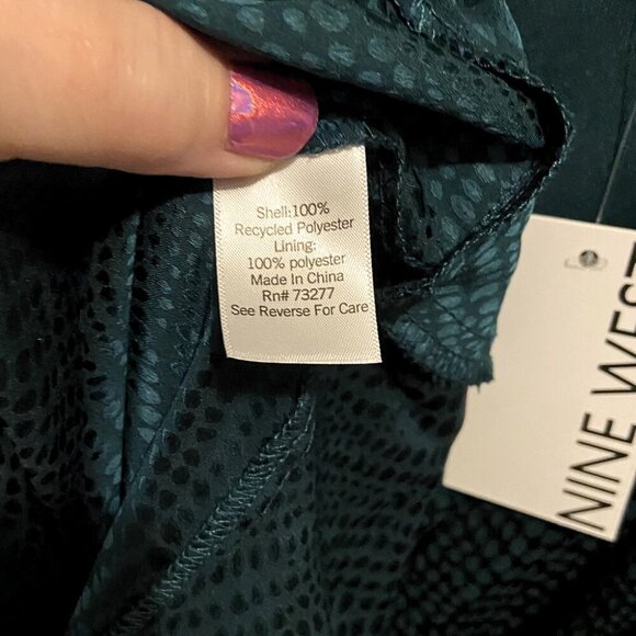 Nine West Sleeveless Mock Wrap Mini Dress Green Size XXL - Picture 4 of 5